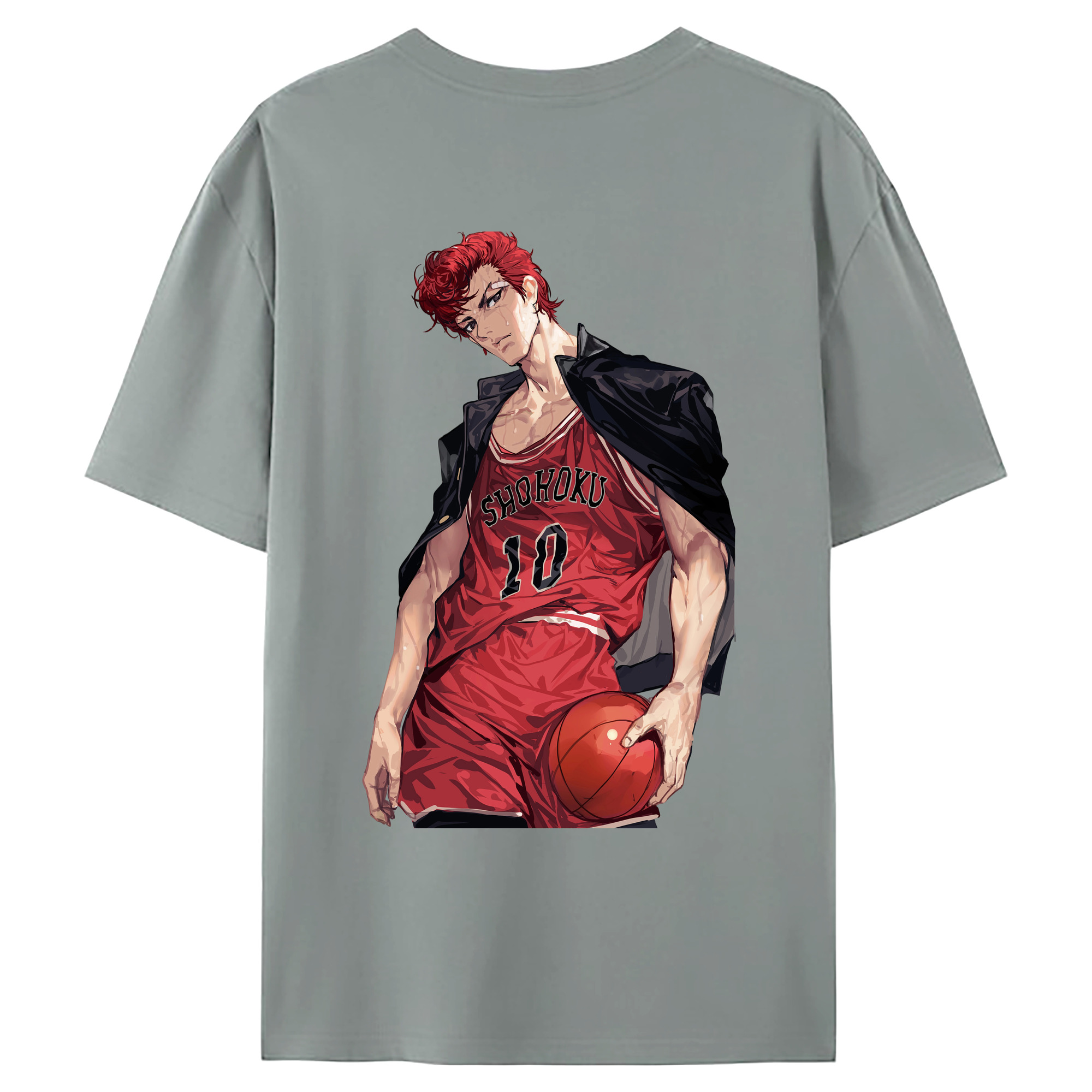 （画像用） SLAM DUNK／スラムダンク 綿100％ メンズ半袖Tシャツ（バックプリント） 通気性